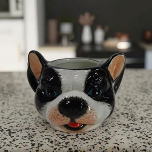 Taza de Café de Cerámica Personalizada de 15.5 oz <span class=keywords><strong>con</strong></span> Diseño de <span class=keywords><strong>Bulldog</strong></span> Francés en 3D, Taza de Gran Capacidad <span class=keywords><strong>con</strong></span> Forma de Cara de Perro para Fiestas - Product Image 2