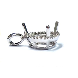 Offre Exceptionnelle : Breloques Classiques pour Femme en Or Blanc 18 carats avec Diamant Naturel Taille Brillant, Semi-Monture, 20mm, Clarté SI1 – Idéal Cadeau - Product Image 2