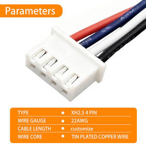 สายไฟฟ้ารถยนต์ UL1007 22AWG ราคาโรงงาน หัวต่อ Jst Xh 2.5 มม. 4 ขา ผลิตตามสั่ง - Product Image 4