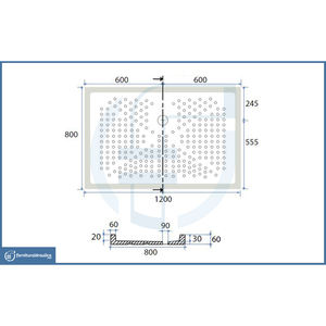 Plato de Ducha Rectangular Moderno H6 de 80x120x6cm, Cerámico, Acrílico, Fibra de Vidrio, con Diseño de Diamantes, para Baño y Hotel - Product Image 2