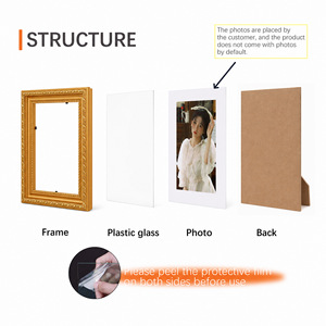 Hot Sale PS Foam 6" 7" 8" 10" A4 Photo <b>Frame</b> <b>Gold</b> and White Rectangular Picture <b>Frame</b> - Product Image 3