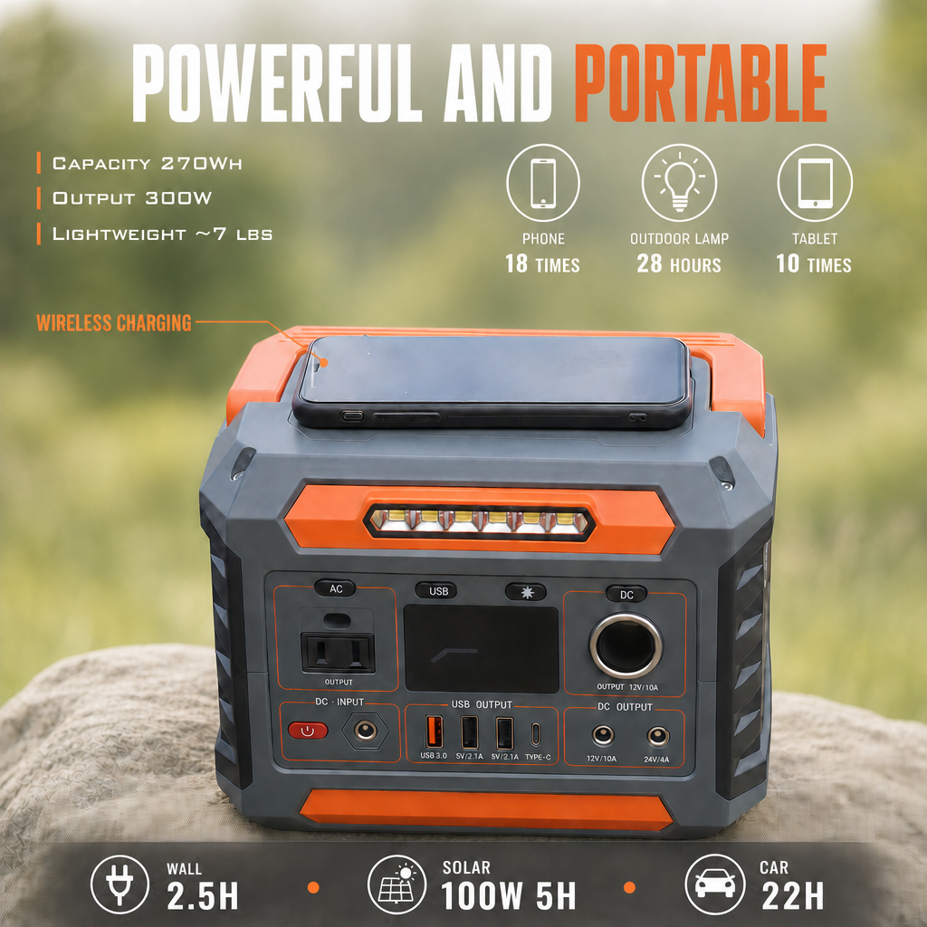 Factory Direct Portable Power Station - Wireless Charging Solar Generator OEM ODM 100W Solar Panel Wireless Charging For Camping · image 2