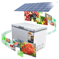 Réfrigérateur horizontal commercial 12V DC 182L à ouverture par le haut, porte simple, congélateur solaire à coffre profond