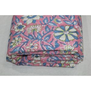 Tela de Algodón Suave con Estampado Floral en Bloques Rosa y Azul, Diseño Jaal, para Ropa de Verano, Tela Africana Hecha a Mano para Confección de Vestidos y Bolsos - Product Image 4