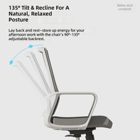 Chaise de bureau ergonomique à dossier en maille, chaise de travail pivotante moderne avec siège en tissu pour projets commerciaux