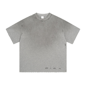 T-shirt en coton uni de qualité supérieure, style streetwear, surdimensionné pour <span class=keywords><strong>homme</strong></span>, personnalisable - Product Image 5