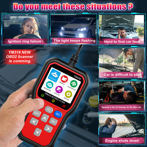 Máy quét OBD2 chuyên nghiệp công cụ đọc Mã Đỏ ym319 cho cơ học kiểm tra công cụ Chẩn đoán in đám mây nhẹ - Product Image 3