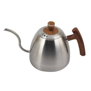 Bouilloire à café en acier inoxydable de qualité supérieure - 1L, pour café filtre, avec poignée ergonomique en bois - Product Image 2