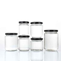 Grande Vente : Bocal de Rangement en Verre Rond et Droit de 30ml à 1000ml, Vide, Hermétique, pour Cornichons, Aliments, Confitures, avec Couvercle en Fer Blanc