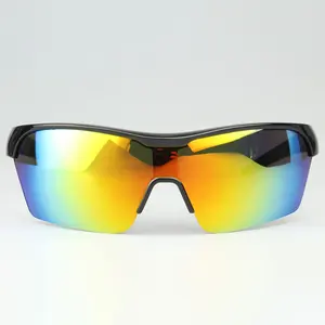 Benutzer definierte Sonnenbrillen Sport Retro Shades Großhandel Einteilige Sport Sonnenbrillen Mehrfarbige Männer Frauen Sport Sonnenbrillen