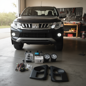 Nuovo Set di Fari Fendinebbia per Mitsubishi L200 2019-2021 Van 12V Non-LED, Kit di Aggiornamento Retrofit con Staffe di Montaggio e Cablaggio - Product Image 2