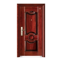 Porte extérieure en acier pour appartements ghanéens, anti-effraction, anti-UV et étanche, garantie 1 an, design transitoire