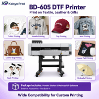 Imprimante DTF BD-605 à 5 têtes, 680 mm, 40 m²/h, encre CMYKW blanche pour la production de t-shirts, vêtements de sport et uniformes en grande quantité
