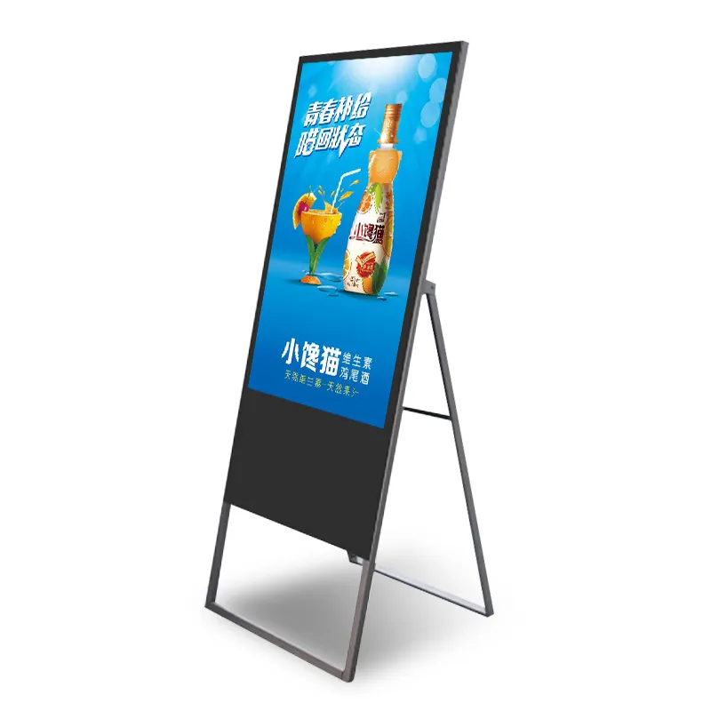 43 49 55 inci tampilan iklan komersial papan Menu portabel LCD Poster elektronik papan reklame Digital