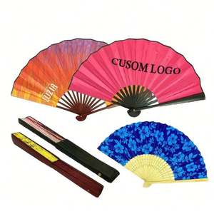 Éventail claquant en bambou de 33 cm, style féerique, brodé sur mesure, cadeau de mariage unique avec tissu personnalisé, artisanat en bambou fait main - Product Image 3