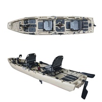 Bateau de pêche modulaire 14TF, kayak à pédales détachable, équipement de pêche inclus, kayak à pédales en plastique, batterie électrique, nouveau design 2025