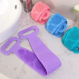 Brosses et éponges de bain en silicone pour le dos avec sangle de douche allongée pour exfoliation et massage, pour une propreté cutanée améliorée - Product Image 5