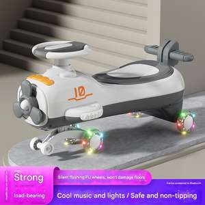 <span class=keywords><strong>Triciclo</strong></span> de Equilibrio de Plástico para Niños con 4 Ruedas, Juguete para Montar con Función de Balanceo de Avión Pequeño, Operación Manual Multifuncional - Product Image 5