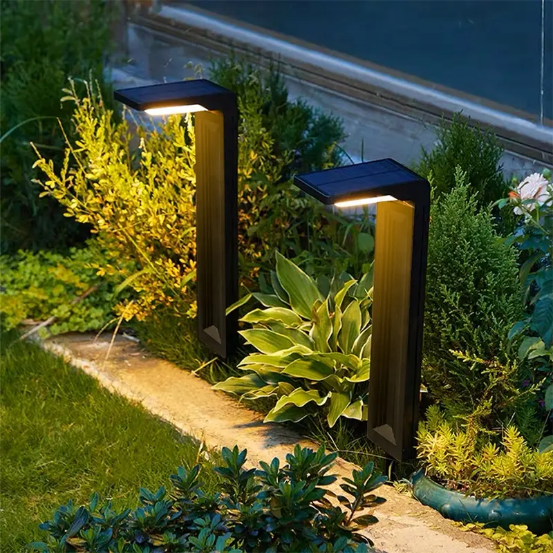 Solar Powered Outdoor Pathway Decoration Landscape Waterproof Lawn Lamp faretti solari Led Solar Bollard Garden Lights