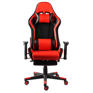 Youge-<span class=keywords><strong>Silla</strong></span> giratoria para juegos de ordenador, asiento de cuero blanco, reclinable - Product Image 1