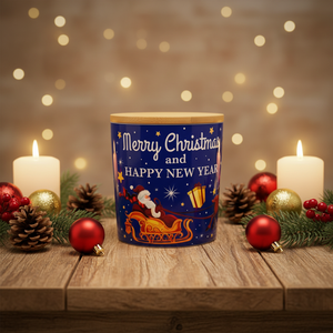 Joli pot à biscuits de Noël en céramique, contenants de cuisine, couvercles en <span class=keywords><strong>bois</strong></span> amovibles, étanches, durables, écologiques, forme cylindrique - Product Image 2
