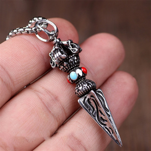 Collier Pendentif Tibétain Personnalisé en Argent Plaqué S925 avec Diamant et Perles Bouddhistes de Démoniaque Subjugation, Vente en Gros - Product Image 4