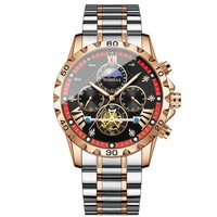 Montre de luxe de style professionnel à quartz en acier inoxydable 10 mm, subtilement opulente, polyvalente, haut de gamme, multifonctionnelle, étanche, avec aiguilles lumineuses