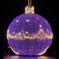 Boules de Noël géantes 3D LED personnalisées Molt, étanches IP65, pour usage extérieur et commercial (blanc chaud 3000K)