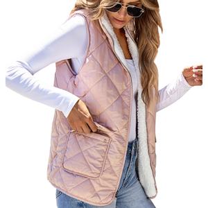Fabricant et fournisseur de gilets en coton pour femmes, col montant, ample, taille plus, gilet confortable, manteau d'hiver pour femmes - Product Image 4