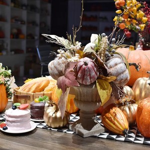 Ramo de Ramas de Arce y Calabaza de Seda, Diseño Floral Artificial de Frutas y Vegetales, Decoración para el Hogar, Otoño, San Valentín - Product Image 1