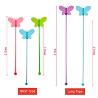 21.5cm 31.5cm Acrylique Coloré Art Papillon Bar Mariage Boisson Agitateurs Personnalisé En Plastique Café Agitateur Bar Outils En Plastique Jigger