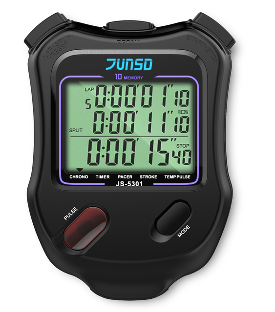 Electronic Waterproof Digital Professional Stopawtch Three Rows 10 Memory Stopwatch Sports Training Timer