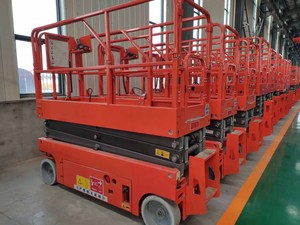 Apilador de tijera eléctrico de batería personalizable con sistema de control inteligente con plataforma extendida - Product Image 2