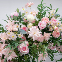 Arche de roses artificielles en soie rose personnalisée pour anniversaire, remise de diplôme, mariage, événement, fête, Noël, décoration de restaurant, bar