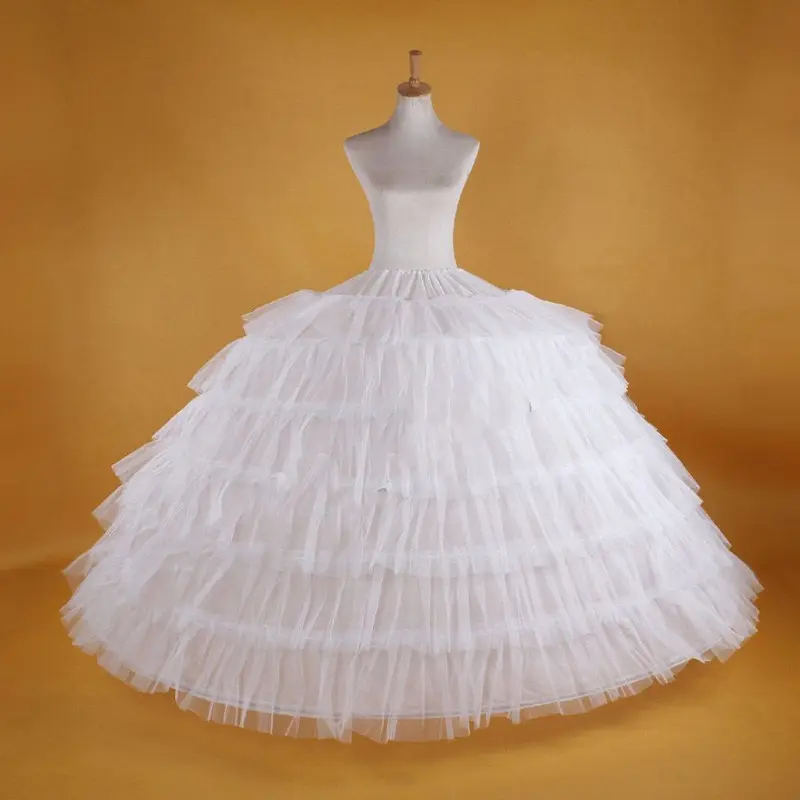 تنورات لفستان الزفاف 6 الأطواق تنورة مع بطانة داخلية زائدة فستان الزفاف اكسسوارات متعدد الطبقات ثوب نسائي