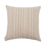 Coussin décoratif rayé en laine mélangée et fil doré, tissé, polyvalent, pour canapé et maison, couleur pâte de haricot claire