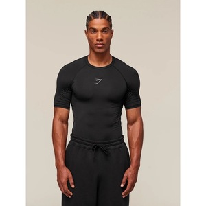 Men's Sporty Knitted Sports Fitness Quick-Drying Breathable Slim Fit Short Sleeve T-Shirt Running Top - Product Image 3