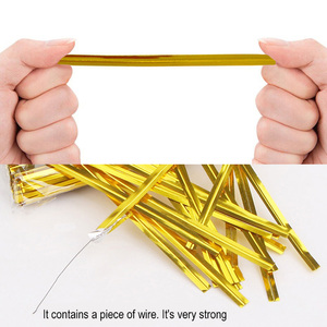 800pcs 4mm Wide Metallic Iron Wire Twist Ties 6-15cm Long <strong>Cake</strong> <strong>Tools</strong> for Bread Pastry Toast Food Lollipop Packaging - Product Image 5