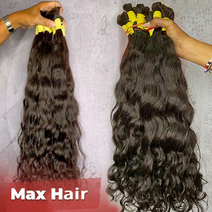 Extensiones de cabello rizado birmano a granel sin trama doble dibujado sin procesar crudo 12A cabello indio onda de agua cabello humano a granel para trenzar - Product Image 3