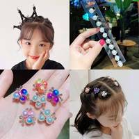 Jepit rambut cakar 10ps/kartu kristal mode sederhana Eropa Mini jepit rambut cakar sisi poni lucu terbuat dari plastik tahan lama