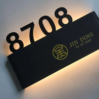 Numéros de sol en Aluminium Led et 3D pour maison en métal, Plaques d'adresse rétroéclairée