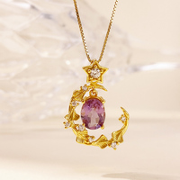 Pendentif en améthyste naturelle avec chaîne en argent sterling 925 pour elle, collier fin en cristal violet en forme de cœur, bijoux pour anniversaire