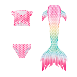 Costume da Bagno Retrò a Coda di Sirena per Bambine; Design Elastico da Principessa, Costume da Bagno per Feste di Capodanno e Spettacoli TV - Product Image 1