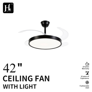 2026 LED fan light white black metal spray paint wood grain ring fan canteen bedroom living room remote control - Product Image 2