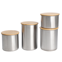 Boîtes de rangement hermétiques haut de gamme personnalisées en acier inoxydable ensemble de bidons de cuisine au design moderne pour le thé, le sucre, le café et les aliments écologiques