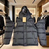 Vestes d'hiver chaudes pour hommes à prix de gros : Doudoune matelassée 2-en-1 BUR avec col intérieur à carreaux classiques