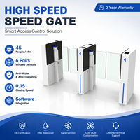 Puerta de Acceso Automática con Código QR, Puerta Rápida de Acero Inoxidable 304, Torniquete de Alta Velocidad para Edificios de Oficinas