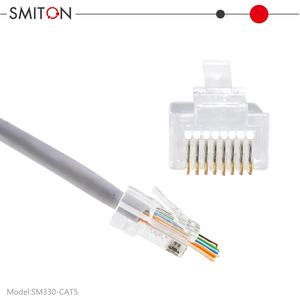 Pronto 100 pz/borsa placcato in oro RJ45 <span class=keywords><strong>Cat5</strong></span> Cat5e <span class=keywords><strong>cavo</strong></span> connettore spina 8pin terminali per alimentazione e connessione di rete - Product Image 3