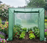 Serre en filet PE avec porte à fermeture éclair enroulable, abri pour plantes, protection contre le gel et la pluie pour la culture de tomates et de légumes en jardin