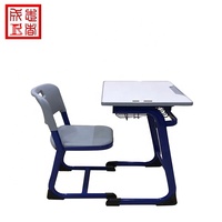 Table et chaise d'école de bonne qualité et bon marché, plateau en MDF, chaise en métal HDPE, 45*65cm, fabriqué à Guangzhou